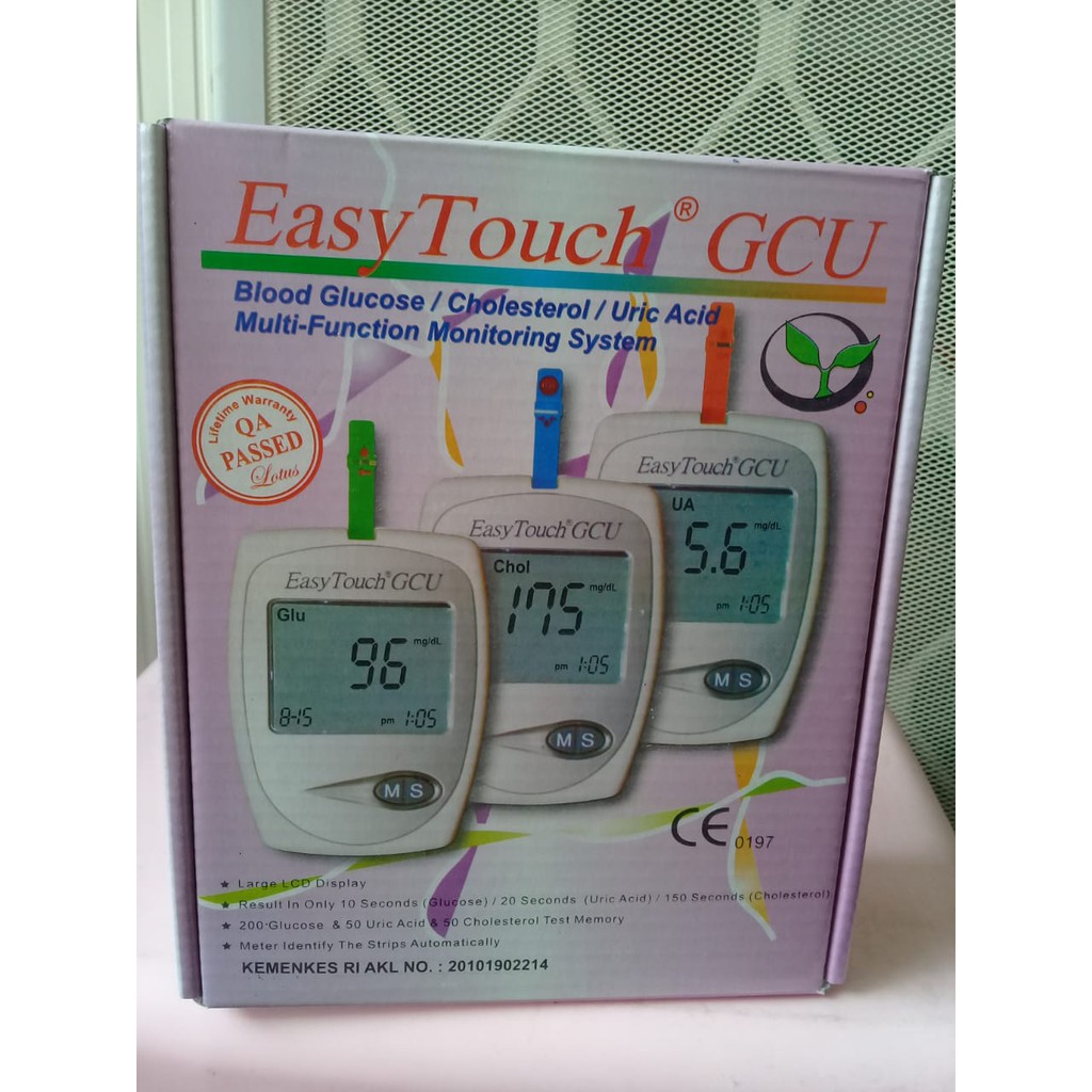 Jual Easy Touch Gcu Alat Tes Darah Gula Kolesterol Asam Urat Shopee