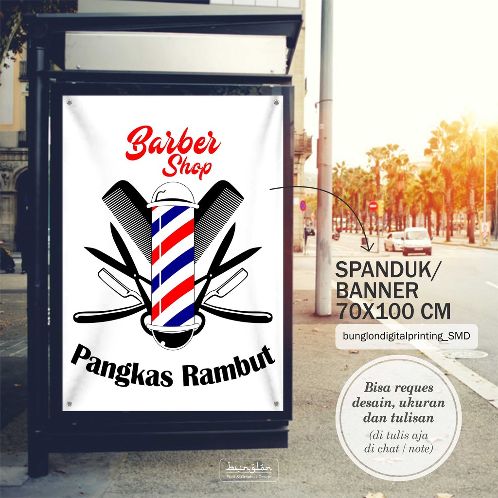 Jual Spanduk Banner Plang Pangkas Rambut Barbershop Shopee Indonesia 