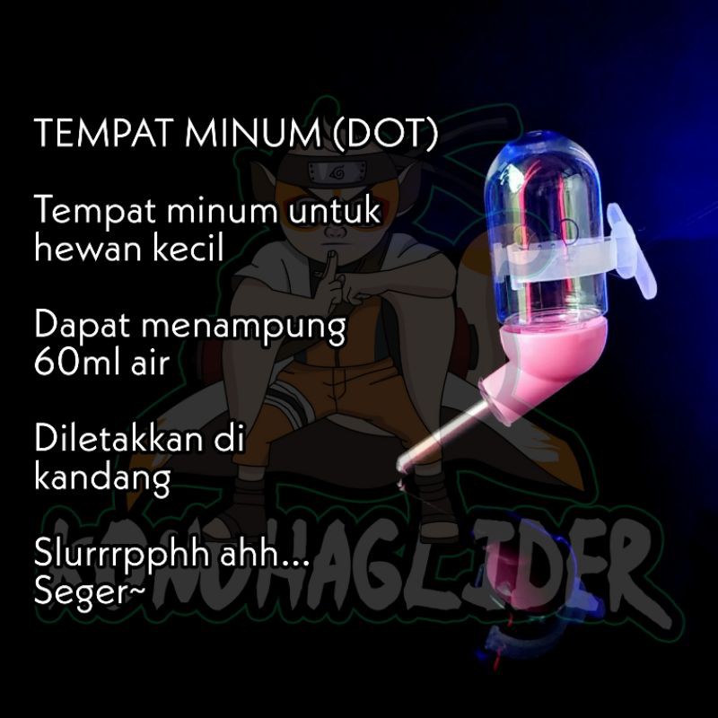 Jual Perlengkapan Sugar Glider Botol Minum 60ml KONOHA GLIDER