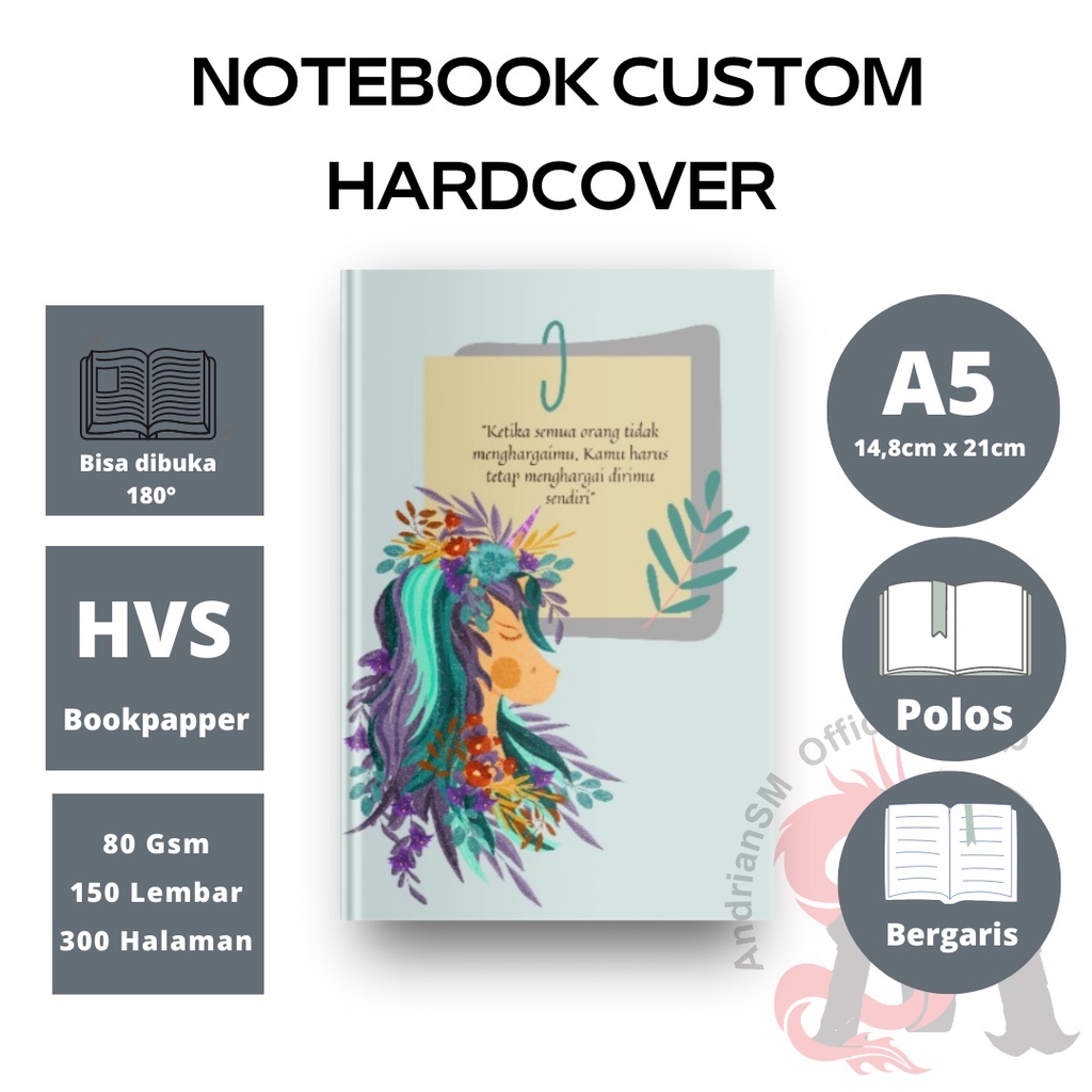 Jual Notebook Buku Catatan Custom Design Hardcover Hvs Bookpapper A Lembar Shopee Indonesia