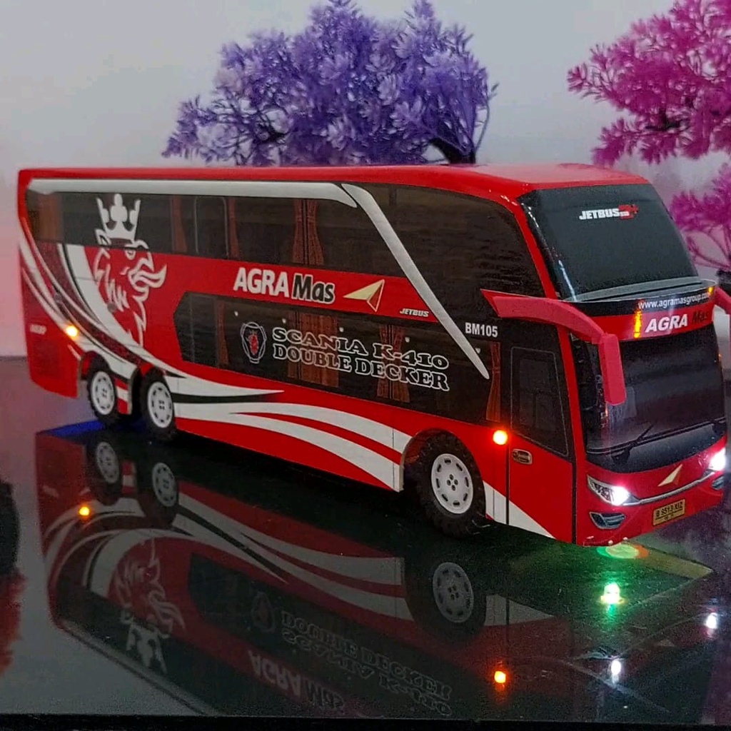 Jual Miniatur Bus Bis Agra Mas Double Decker Lampu | Shopee Indonesia