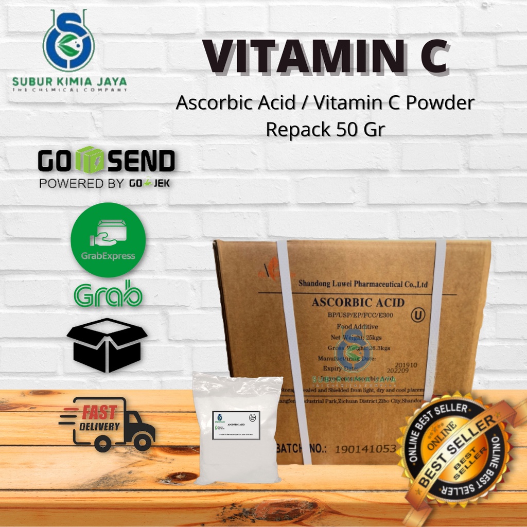 Jual Ascorbic Acid / Vitamin C Powder Food Grade / Asam Askorbat 50 gr