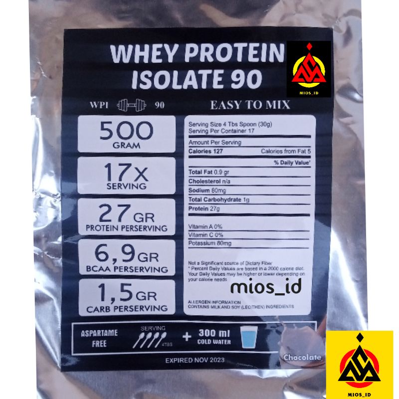 Jual Susu Protein 500gr Whey Protein Isolate WPI 90 Susu Diet OCD DEBM