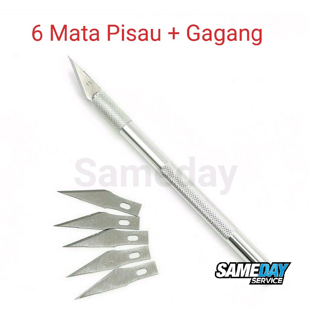 Jual Pisau Ukir Stensil Hobby Cutter IC Crafting ART Knife Set Plus