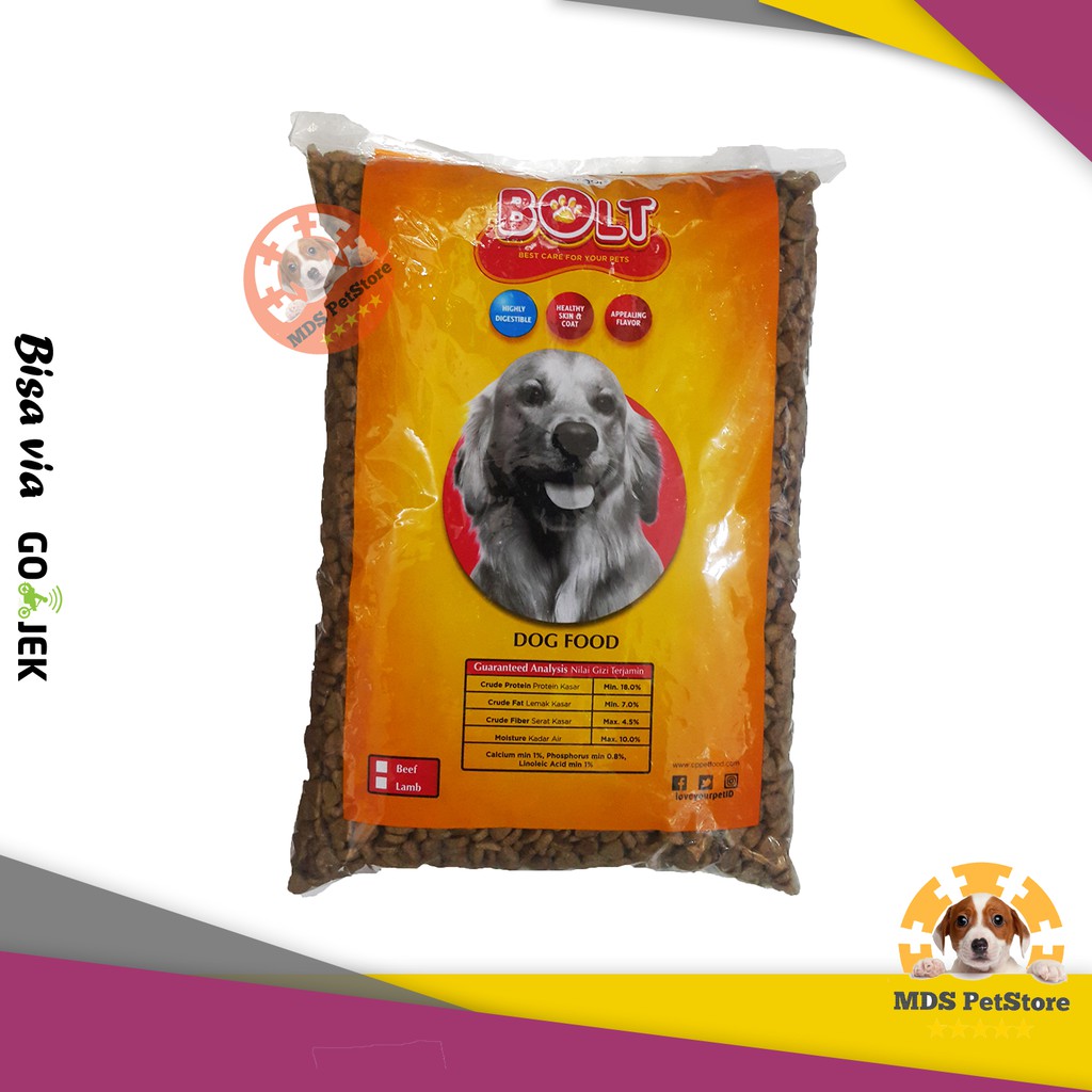 Jual Bolt Dog Food Beef 1 Kg | makanan anjing bolt dog beef 1kg ...