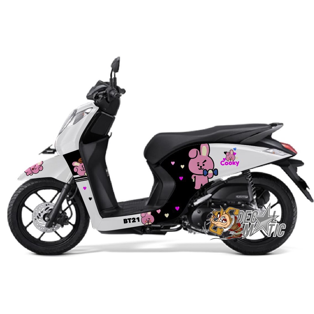 Jual Stiker Full Body Decal Motor Honda Genio Merah Putih Hitam - BT21 ...