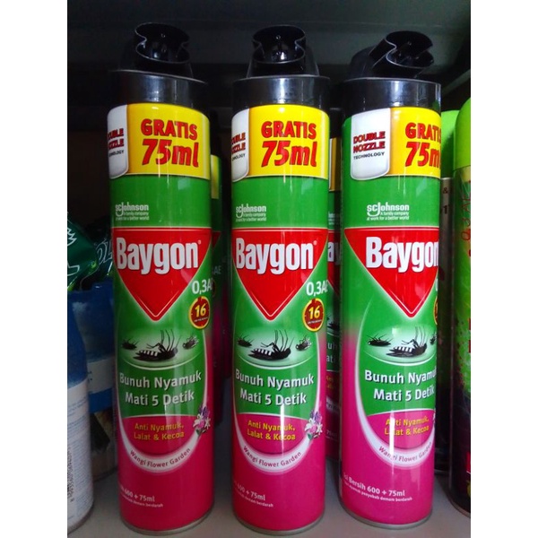 Jual Baygon Aerosol Flower Garden 600ml 75ml Shopee Indonesia