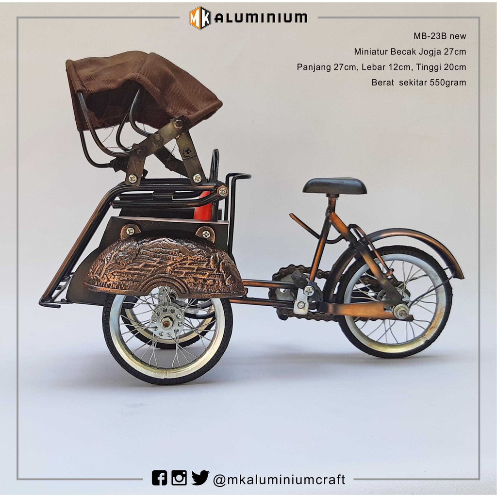Jual Miniatur Becak Jogja - Becak Mini Super | Shopee Indonesia