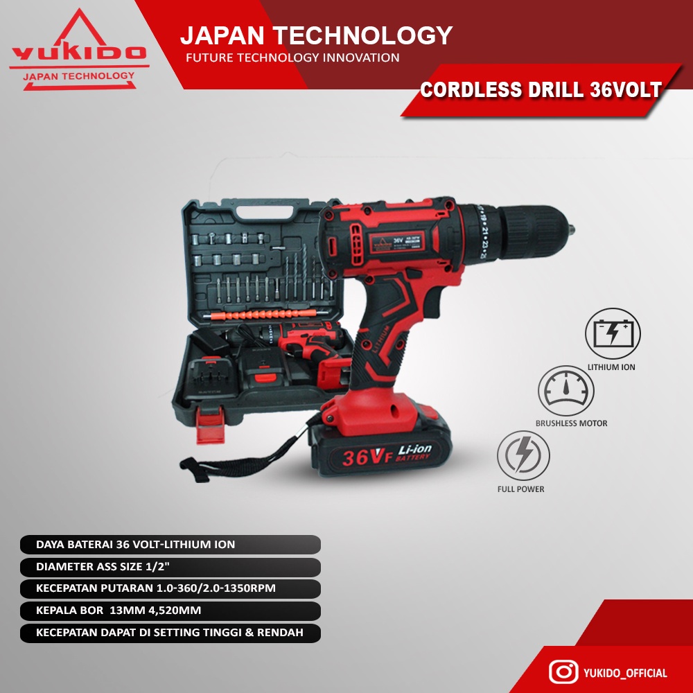 Jual Mesin Bor Ryu Rci 20V / Cordless Drill Impact Rci 20V Nrt 20V ...