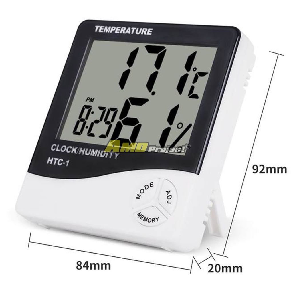 Jual HTC-1 Alat Ukur Suhu Ruangan Temperature & Humidity Jam Digital ...