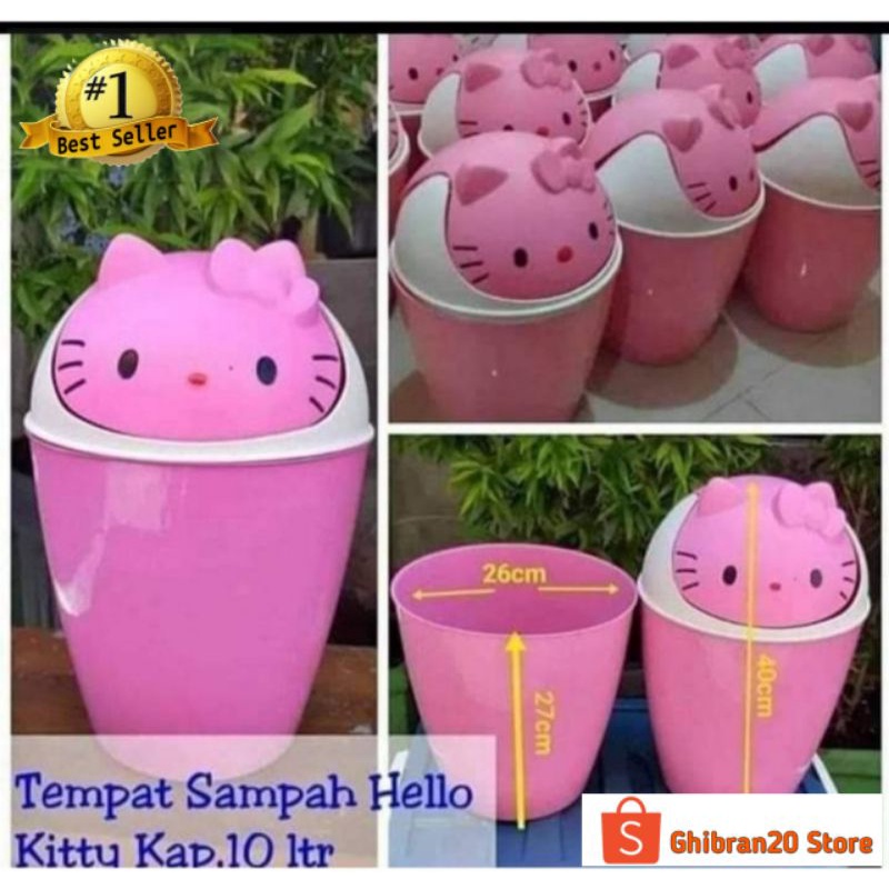 Jual Tempat sampah Hello Kitty jumbo/Tempat sampah hello Kitty kap.10