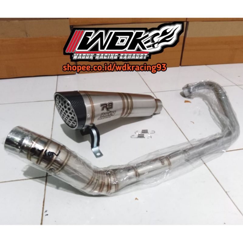 Jual knalpot racing R9 H2 titan pnp Vixion, CBR 150R, CB150R, GSX, R15 ...