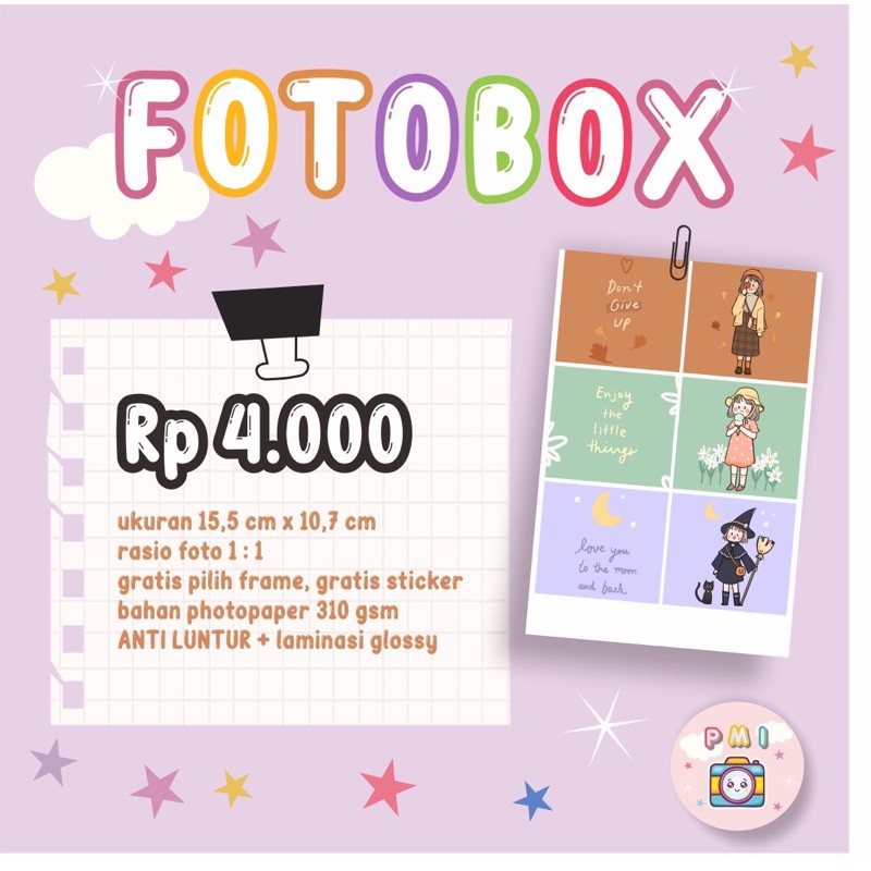Jual CETAK FOTO FOTOBOX ALA SNAPSHOT TIMEZONE +FREE STICKER by