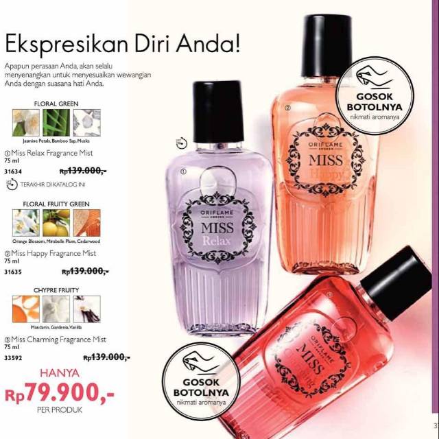 Miss relax fragrance mist oriflame