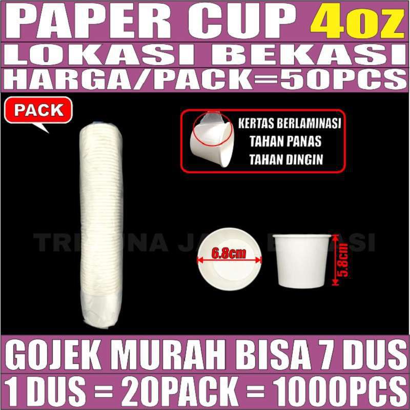 Jual Paper Cup 4oz 50pcs Gelas Kertas Ice Cream Eskrim Jasuke 4 Oz ...