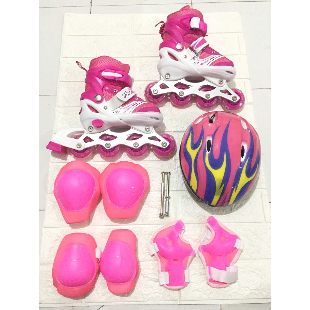 Jual SEPATU RODA ANAK POWERLINE FULL SET DEKER DAN HELM | Shopee Indonesia