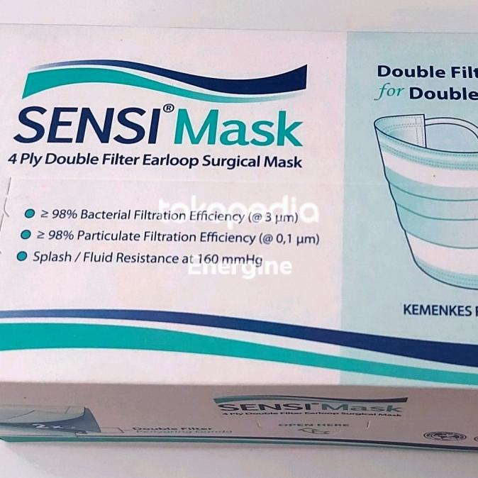 Jual Masker Sensi Earloop Surgical Mask 4ply Medis isi 50 pcs (exp 2027 ...