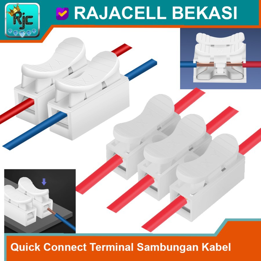 Jual Quick Connect Spring Terminal Sambungan Kabel Listrik Praktis 2P ...
