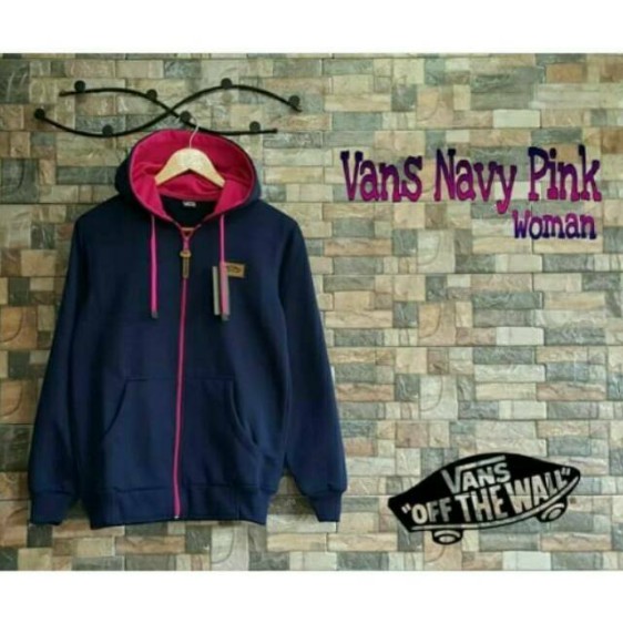 Jaket vans off shop the wall biru