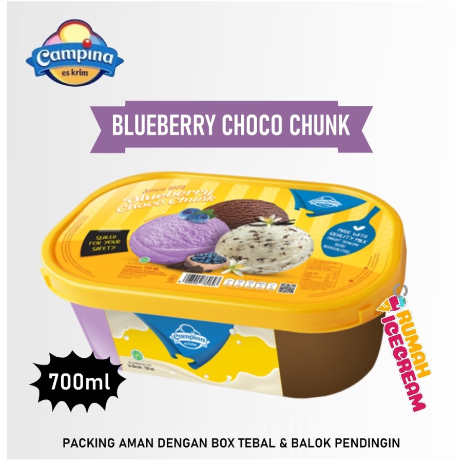 Jual Ice Cream Blueberry Choco Chunk Campina | Shopee Indonesia
