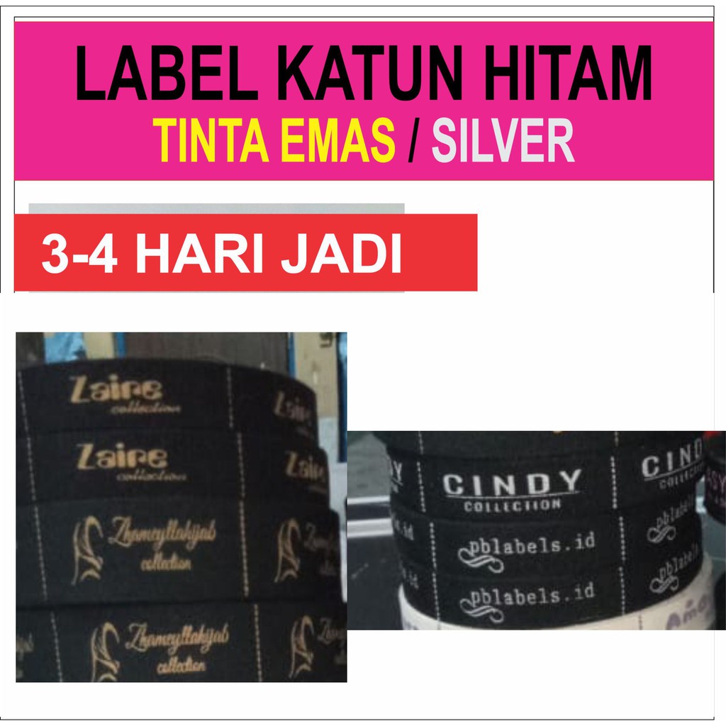 Jual Label KATUN HITAM hijab / Label baju / Label Woven Damask ...