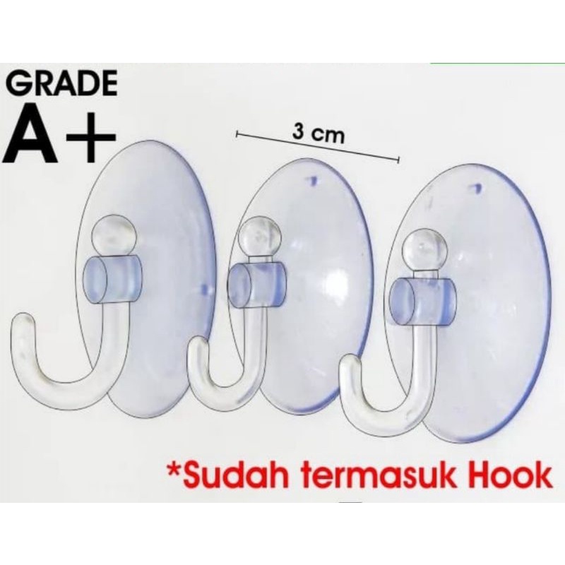 Jual Kop Kaca Cop Besar Tempelan Karet Bening Hook Cantelan Alat Kaitan 5cm Shopee Indonesia 9099