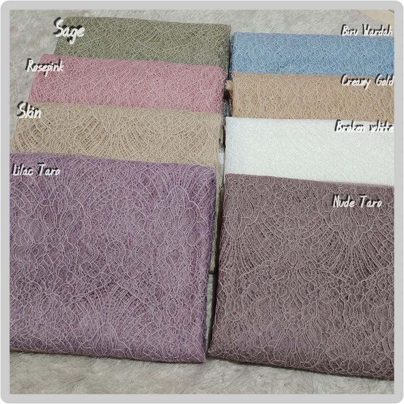 Jual TERBARU Bakal Kain Bahan Kebaya Payet Brokat Brukat Chantilly ...