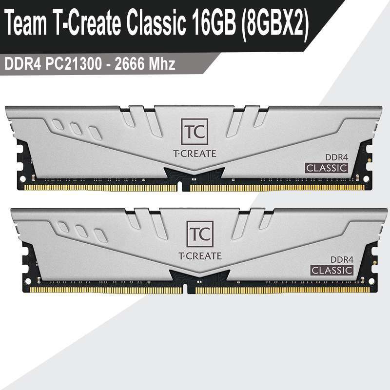 Jual RAM Gaming 16GB Dual Chanel Team T CREATE CLASSIC 8GBx2 2666Mhz