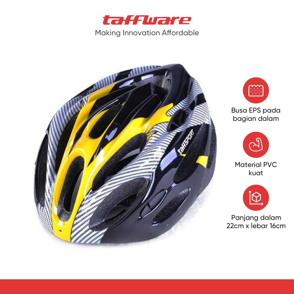 Jual Taffsport Helm Sepeda Eps Foam Pvc Shell X10 Yellow Shopee