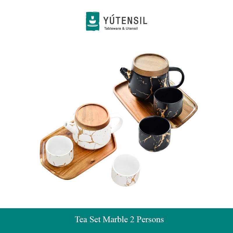 Jual Yutensil Tea Set Marbel / Set Gelas Teko Kado Hadiah Pernikahan ...