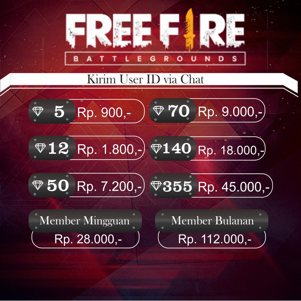 Jual Top Up Diamond Free Fire   Top Up Dm FF Di Lapak IHexz Store