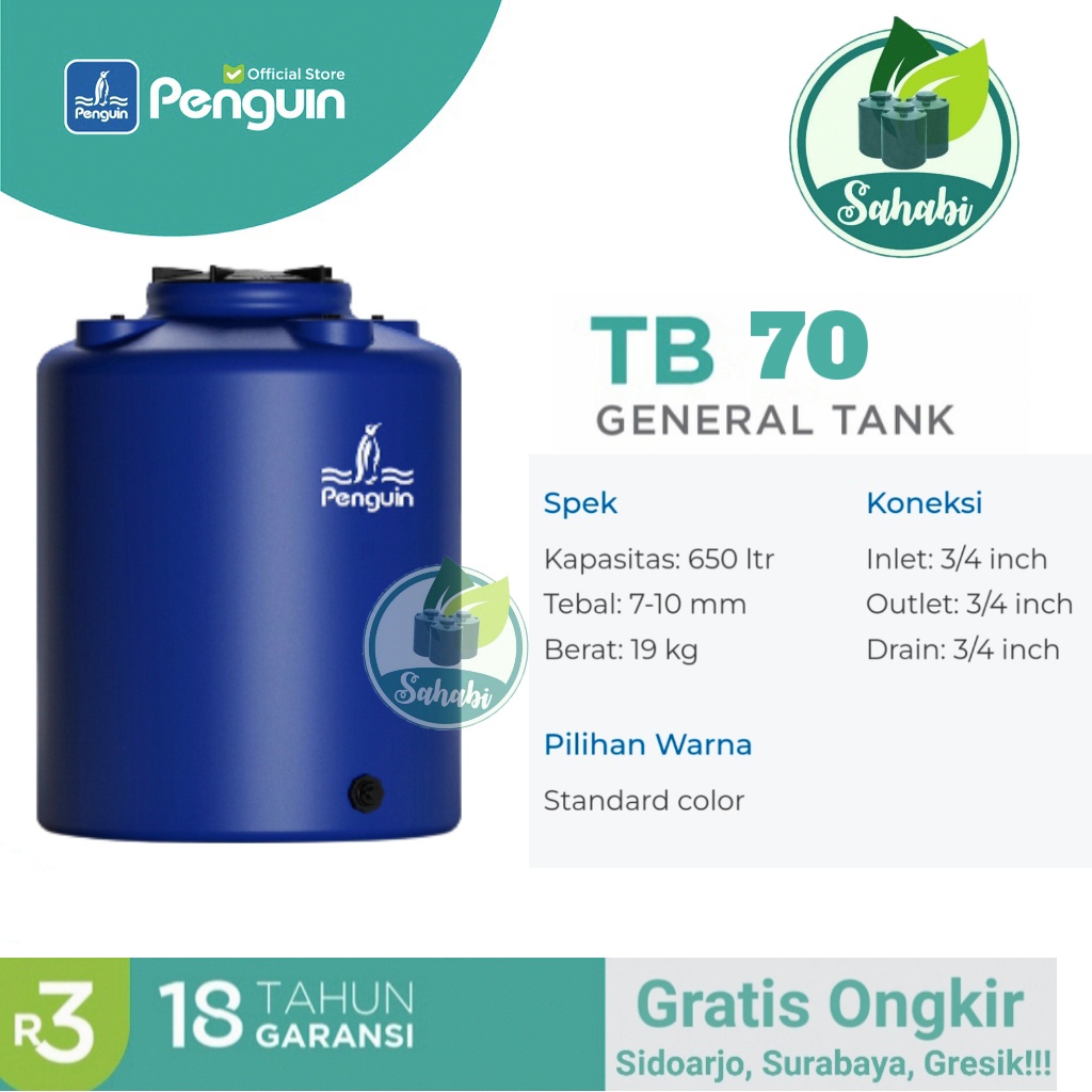 Jual Tandon Air / Tangki Air / Toren Air PENGUIN/PINGUIN Rotamould 3 ...