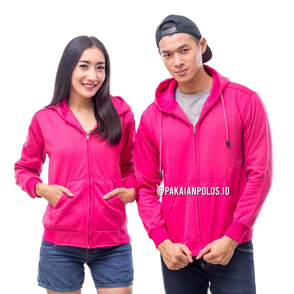 Jual JAKET HOODIE ZIPPER POLOS PINK FANTA PRIA PREMIUM QUALITY UNISEX PRIA WANITA Shopee Indonesia