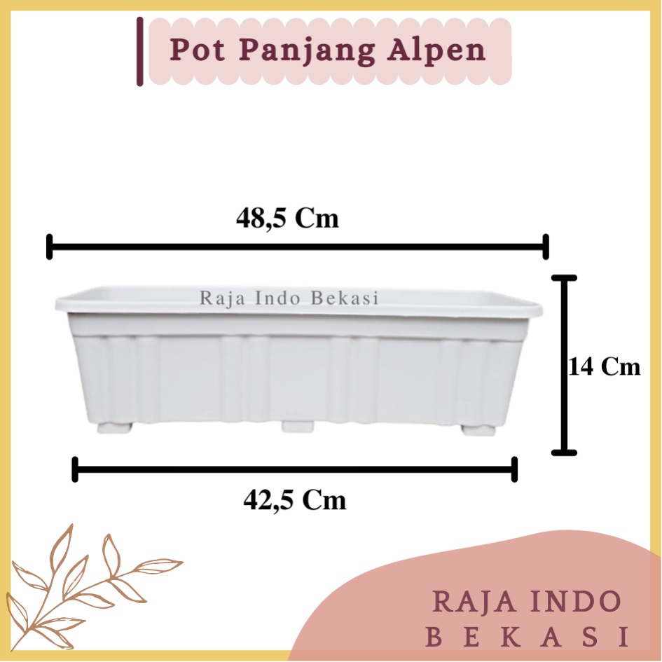 Jual Pot Panjang Ivory Putih Cjp Pot Kotak Panjang Rotan Cm Cjp