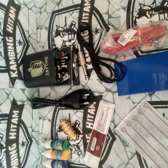 Jual Paket Lengkap Mesin Tattoo Kit Set Tingal Pakai 1Coil Dan 7Warna ...