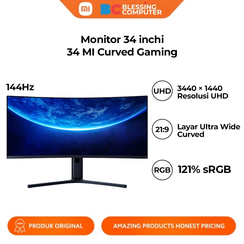 Jual Monitor 34 inchi XIAOMI 34 MI Curved Gaming | Shopee Indonesia