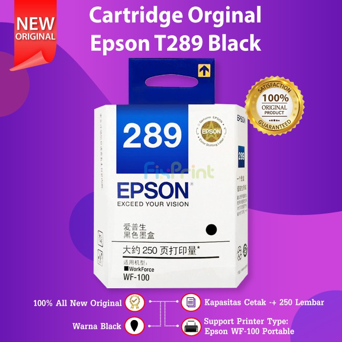 Jual Epson 289 C13t289 Black C13t290 Color Cartridge Tinta Printer Workforce 100 Wf100 Work 3106