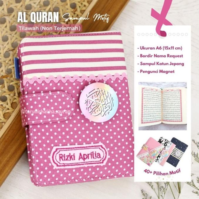 Jual Al Quran Tilawah A6 Saku Sampul Motif Kain Bordir Nama Katalog A6