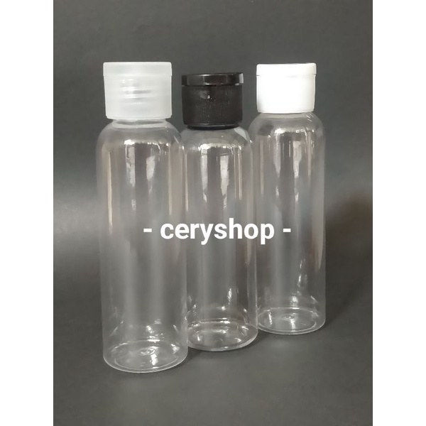 Jual 50Pcs Botol Transparan 100ml FLiptop / 1kg - Free Packing Bubble ...