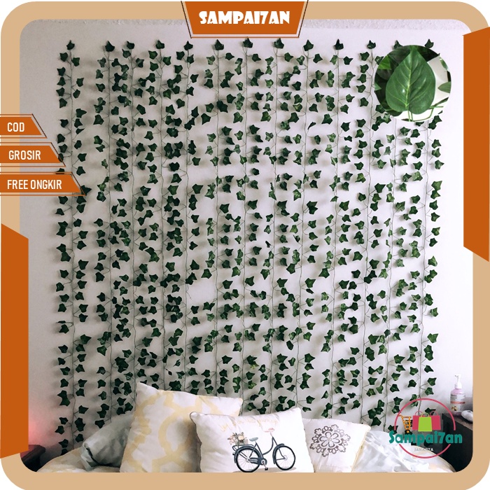 Jual Daun Hias Rambat Plastik Dekorasi Dinding Rumah Tanaman Artificial ...