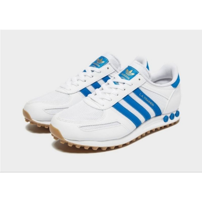 Adidas la trainer store white and blue