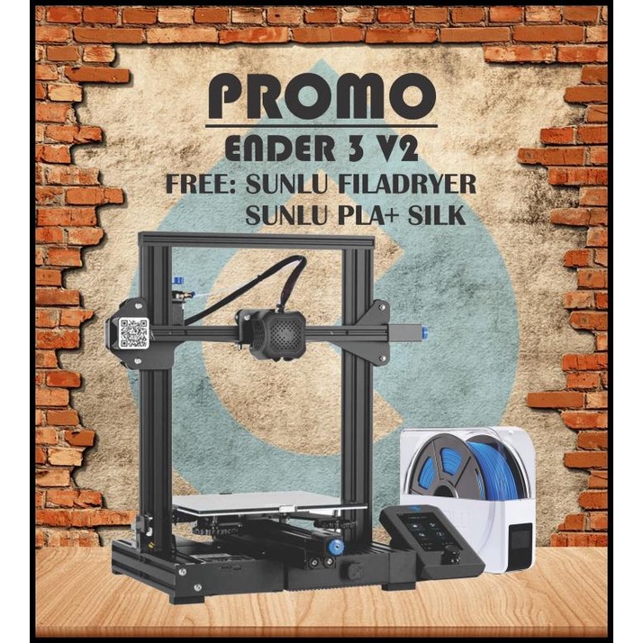 Jual 3D Printer Creality Ender 3 V2 Terbaru 32 Bit Silent Mainboard