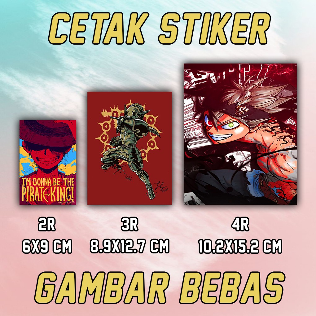 Jual Cetak Stiker Desain Gambar Bebas Ukuran 2R 3R 4R | Shopee Indonesia