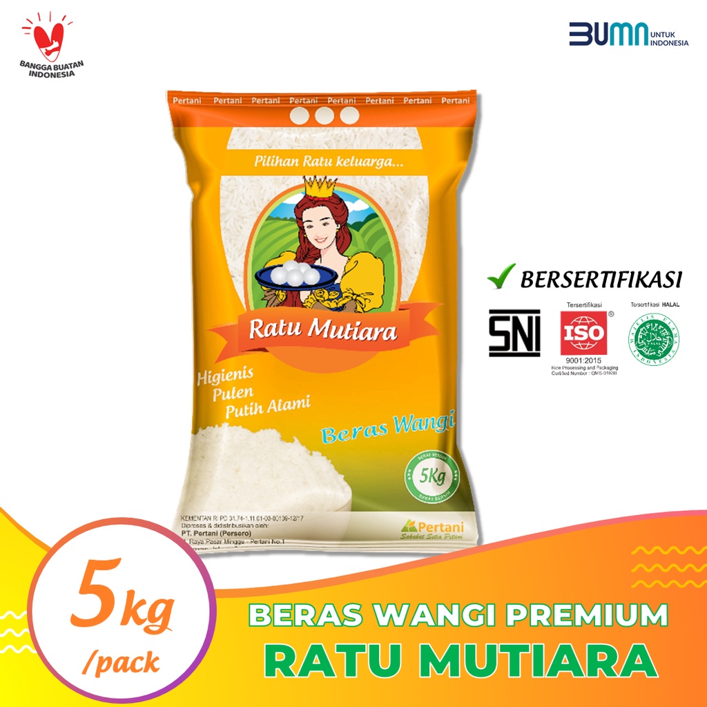 Jual Beras Putih Premium Cap Ratu Mutiara Wangi Kemasan 5kg Shopee