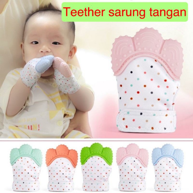 Jual [ 1PC ] Sarung Tangan Gigitan Bayi Baby Mitten Glove Teether baby ...