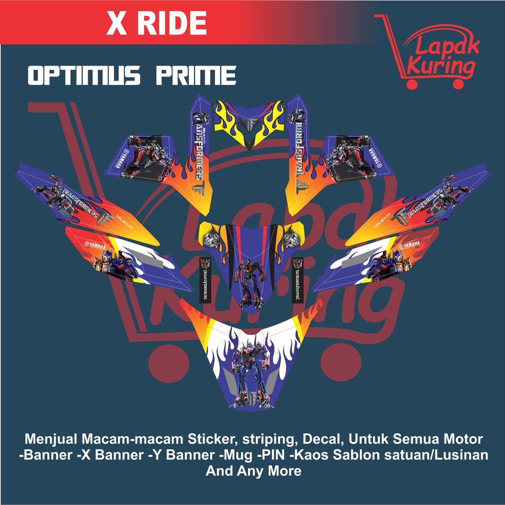 Jual DECAL STICKER MOTOR YAMAHA X RIDE OPTIMUS PRIME | Shopee Indonesia