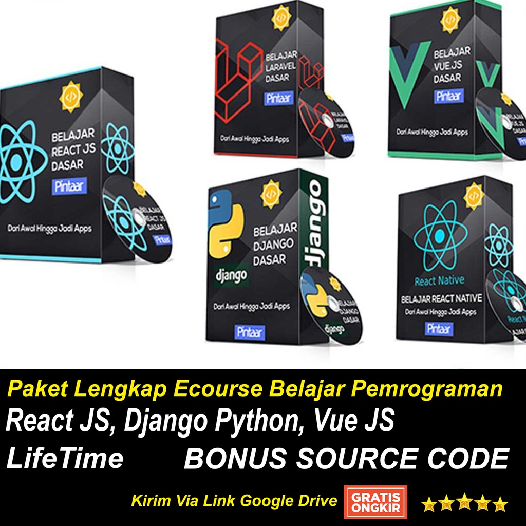 Jual Paket Lengkap Ecourse Belajar Pemrograman React JS, Django Python ...