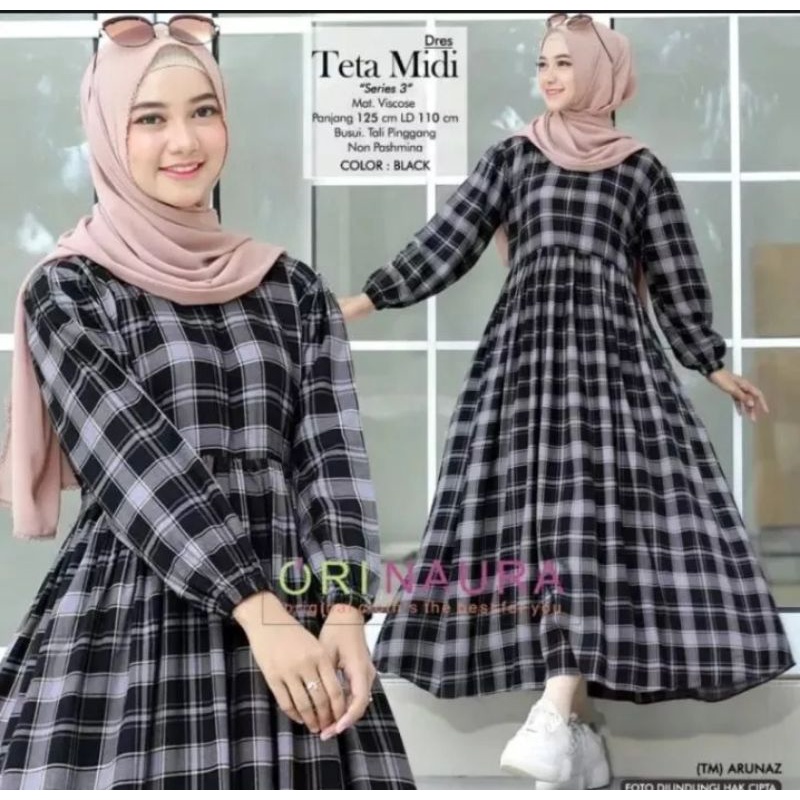 Jual GAMIS MIDI KOTAK PREMIUM // GAMIS MIDI KOTAK WANITA // GAMIS