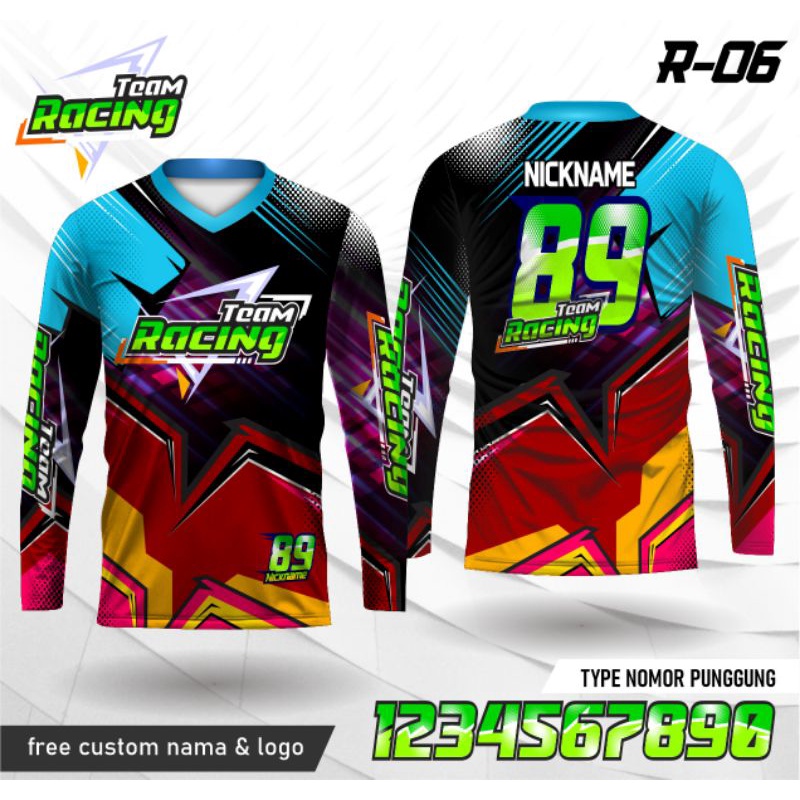 Jual Jersey racing team kaos balap mobil/motor/trail lengan panjang ...