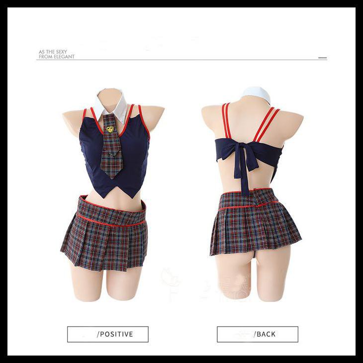 Jual Lingerie Cosplay Seragam Sekolah Sexy Set Celana Dalam Rok A190 Navy Shopee Indonesia 6027